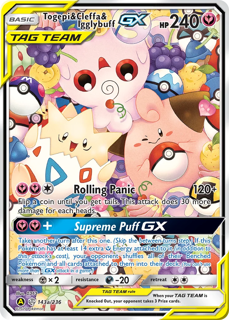 Carte Pokémon Togepi & Cleffa & Igglybuff-GX — Éclipse Cosmique