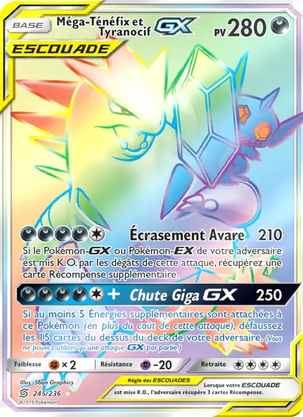 Carte Méga-Ténéfix et Tyranocif GX