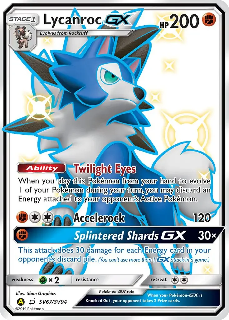 Carte Pokémon Lougaroc-GX — Destinées Occultes