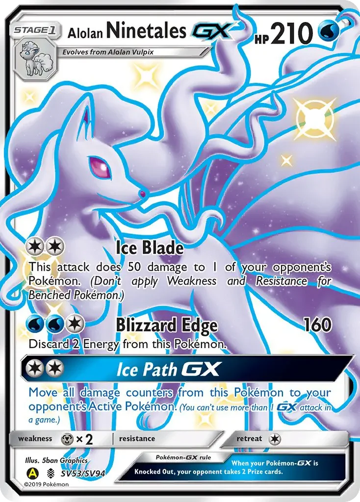 Carte Pokémon Feunard d’Alola-GX — Destinées Occultes