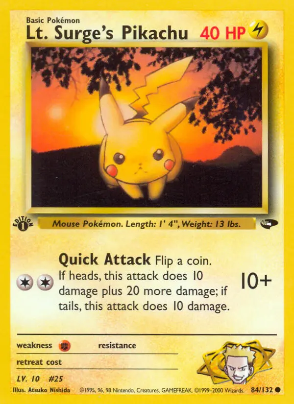 Carte Lt. Surge's Pikachu