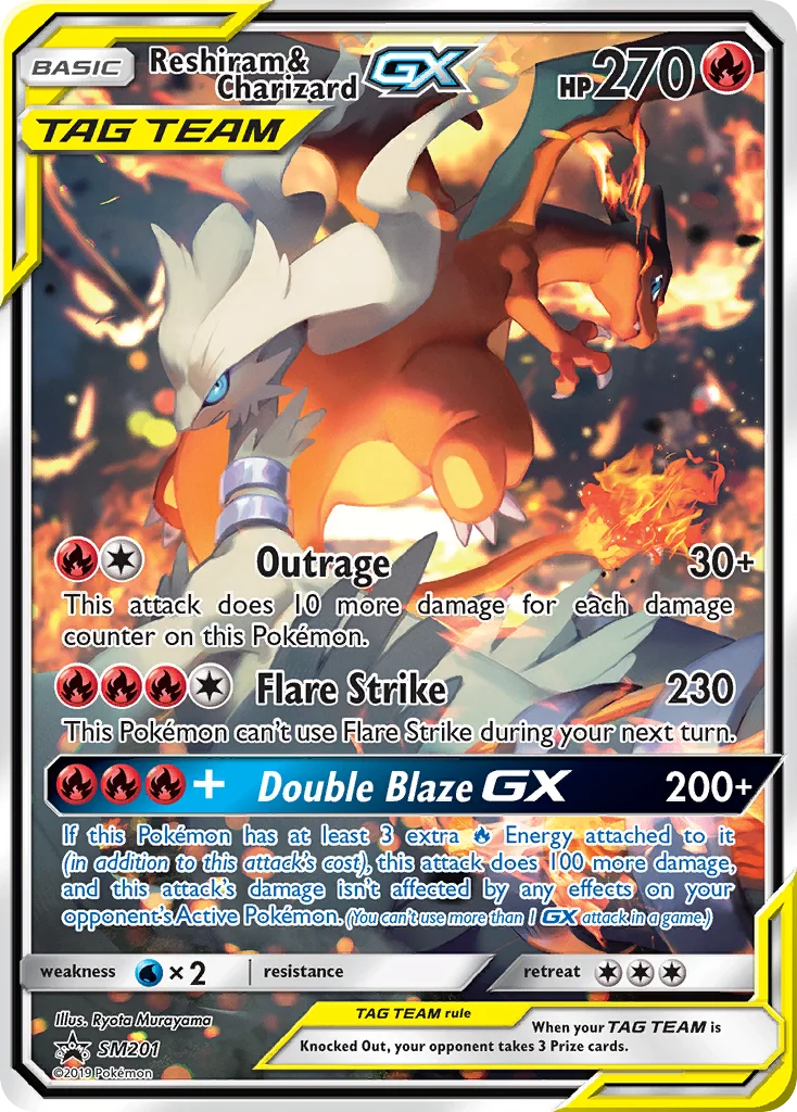 Carte Reshiram et Dracaufeu GX
