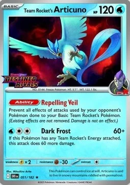 Carte Pokémon Artikodin de la Team Rocket — Rivalités Destinées
