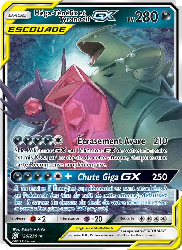 Carte Méga-Ténéfix et Tyranocif GX