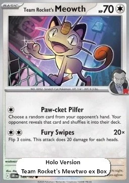 Carte Pokémon Miaouss de la Team Rocket — Rivalités Destinées