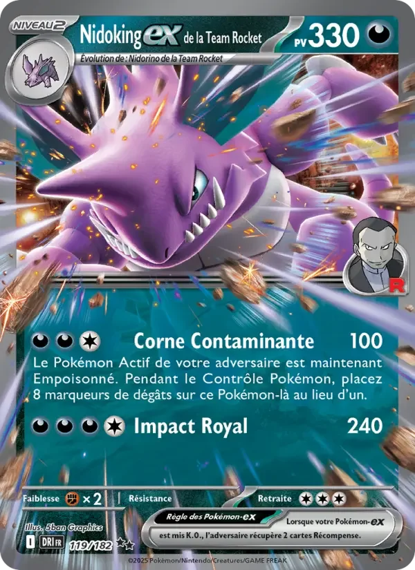 Carte Nidoking-ex de la Team Rocket