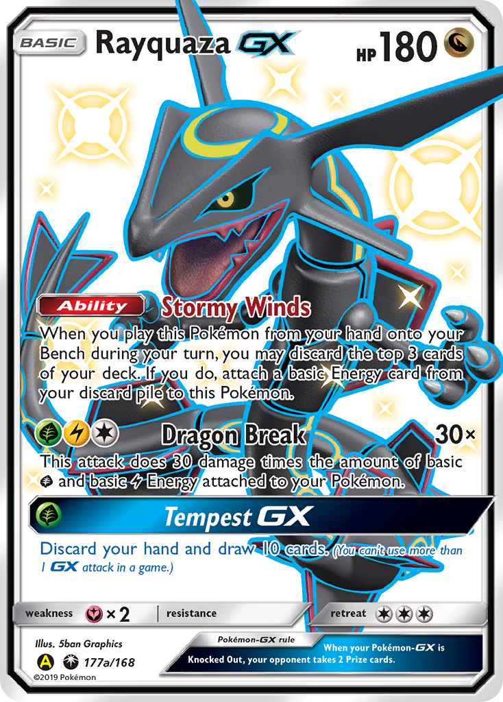 Carte Pokémon Rayquaza-GX — Tempête Céleste
