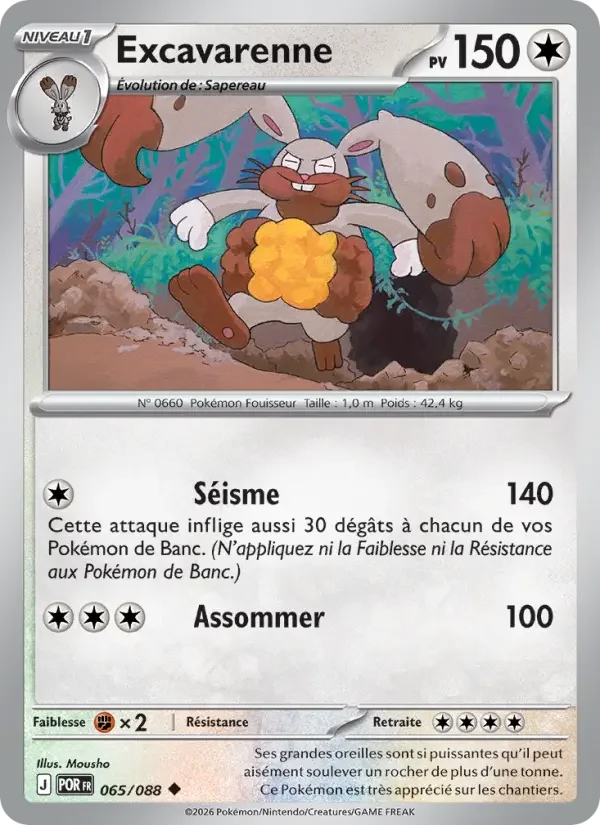 Carte Pokémon Excavarenne — Équilibre Parfait