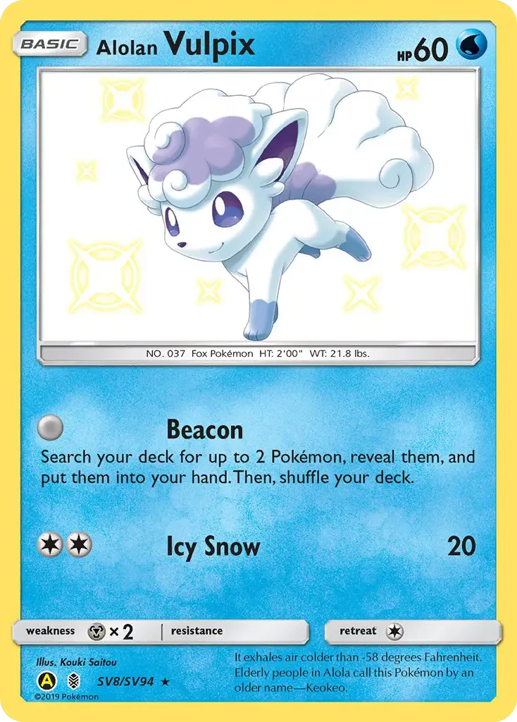 Carte Pokémon Goupix d’Alola — Destinées Occultes