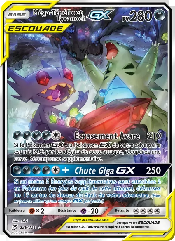 Carte Méga-Ténéfix et Tyranocif GX