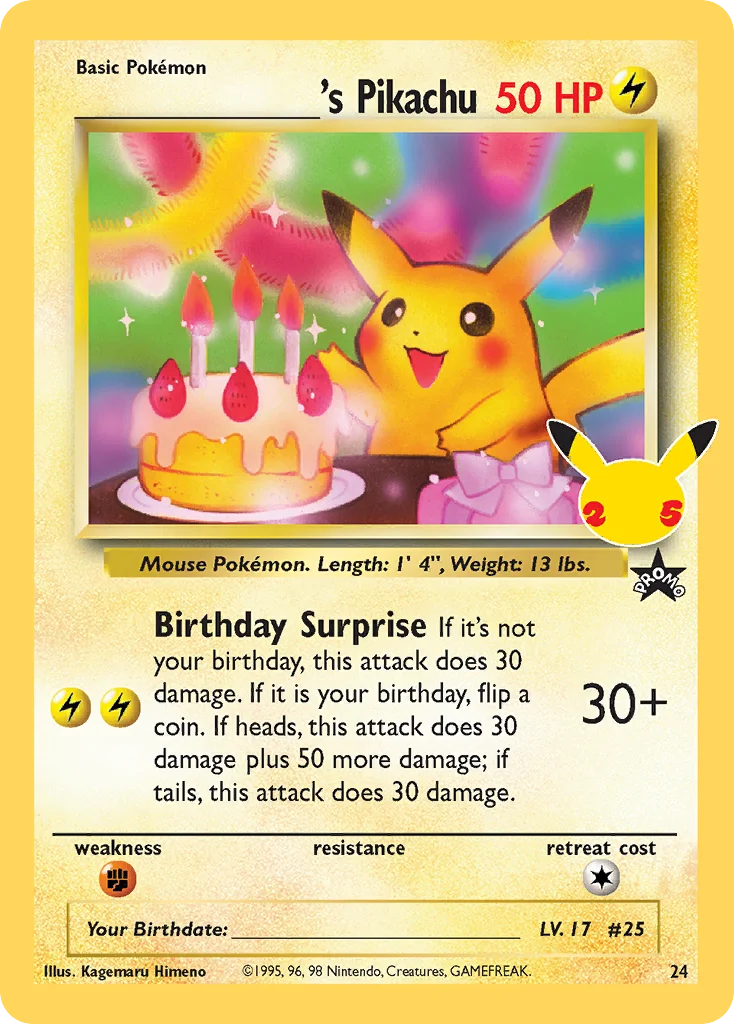Carte Pikachu de ________