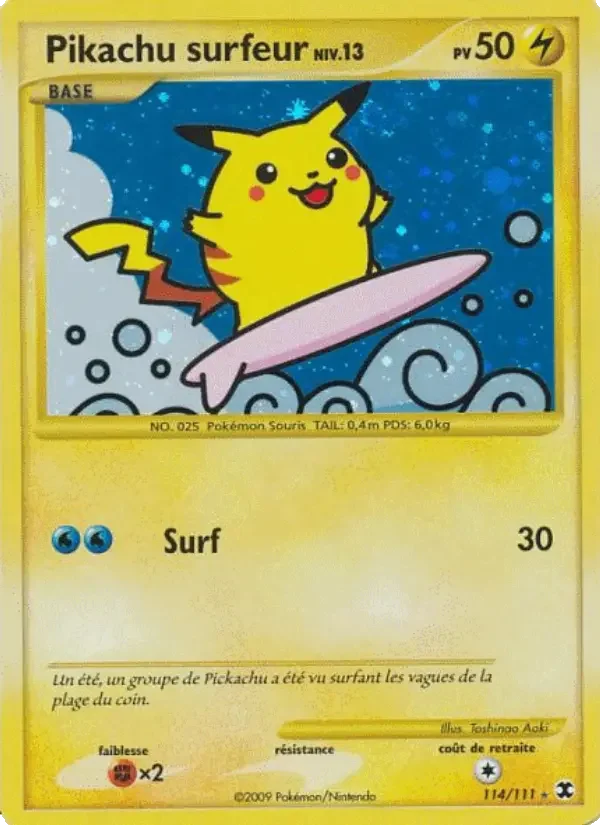 Carte Pikachu surfeur Niv. 13