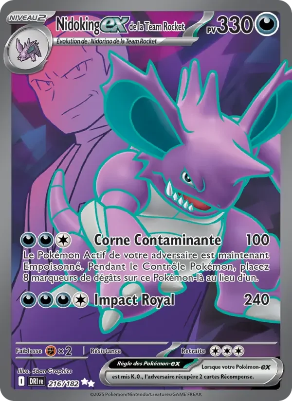 Carte Nidoking-ex de la Team Rocket