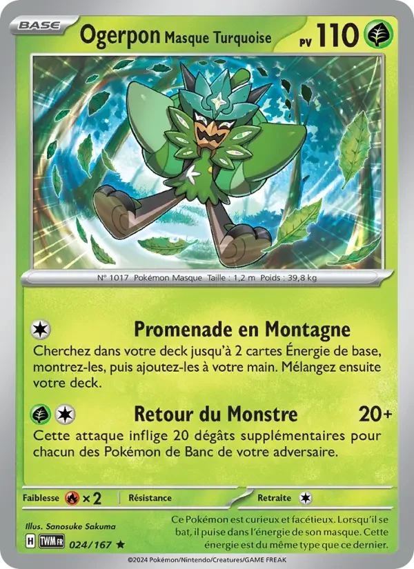 Carte Ogerpon Masque Turquoise