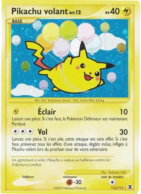 Carte Pikachu volant Niv. 12