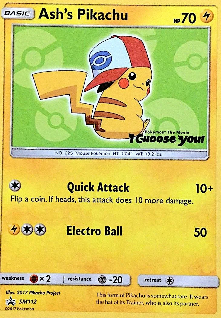 Carte Pikachu de Sacha