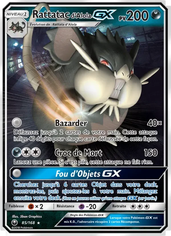 Carte Rattatac d’Alola GX