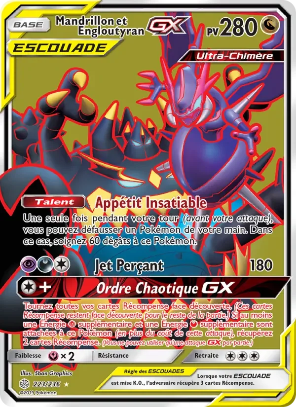 Carte Mandrillon et Engloutyran GX