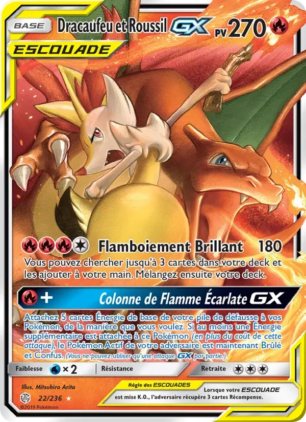 Carte Dracaufeu et Roussil GX