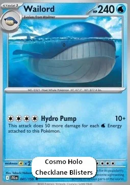 Carte Pokémon Wailord — Aventures Ensemble