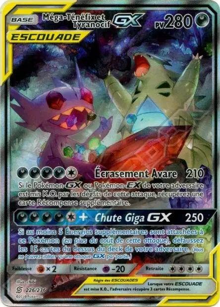 Carte Pokémon Méga-Ténéfix et Tyranocif-GX — Jumbo