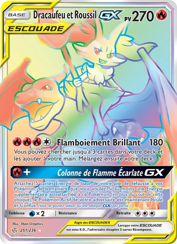 Carte Dracaufeu et Roussil GX