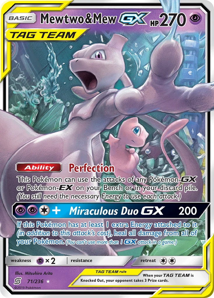Carte Mewtwo et Mew GX