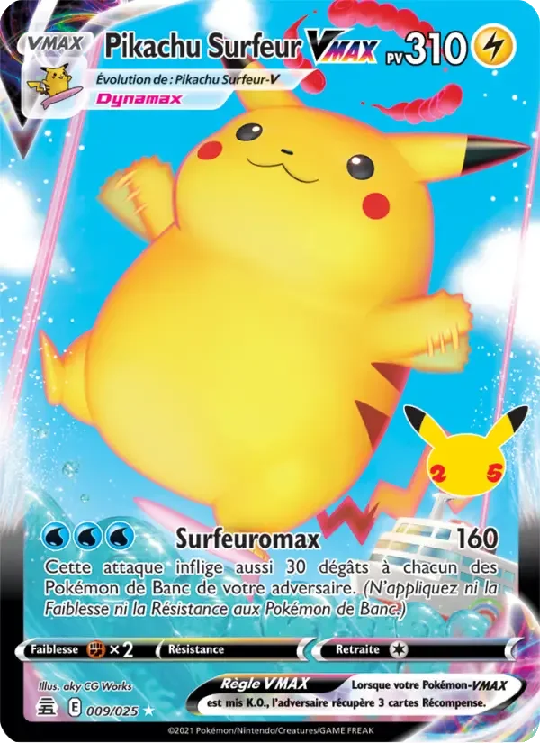 Carte Pikachu Surfeur VMAX