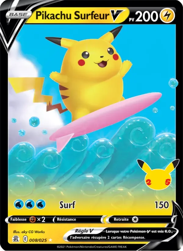 Carte Pikachu Surfeur V