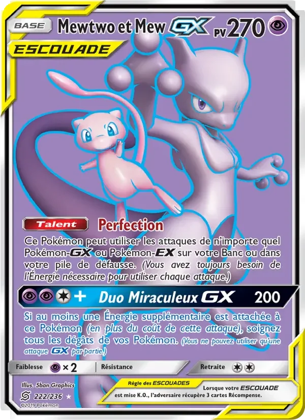 Carte Mewtwo et Mew GX