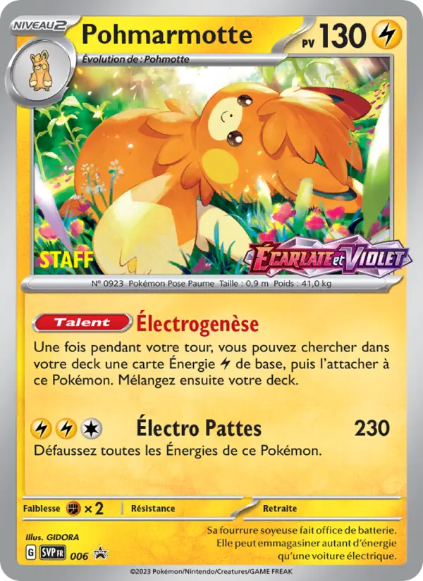 Carte Pokémon Pohmarmotte — Promos Écarlate et Violet