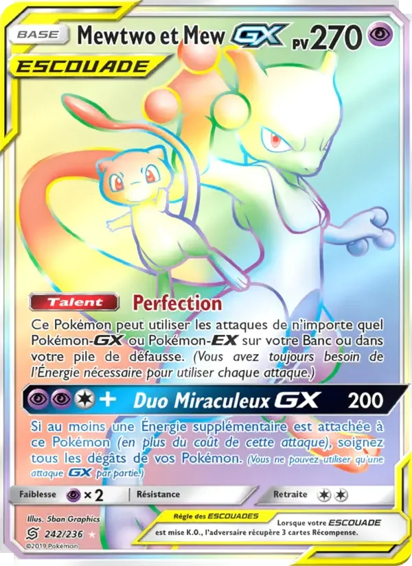 Carte Mewtwo et Mew GX