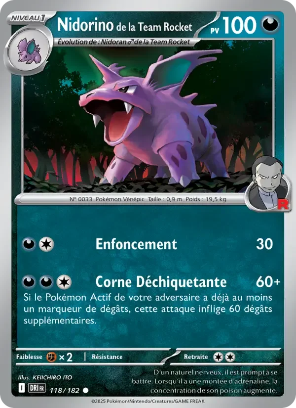 Carte Nidorino de la Team Rocket