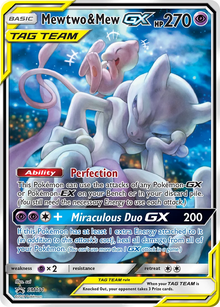 Carte Mewtwo et Mew GX