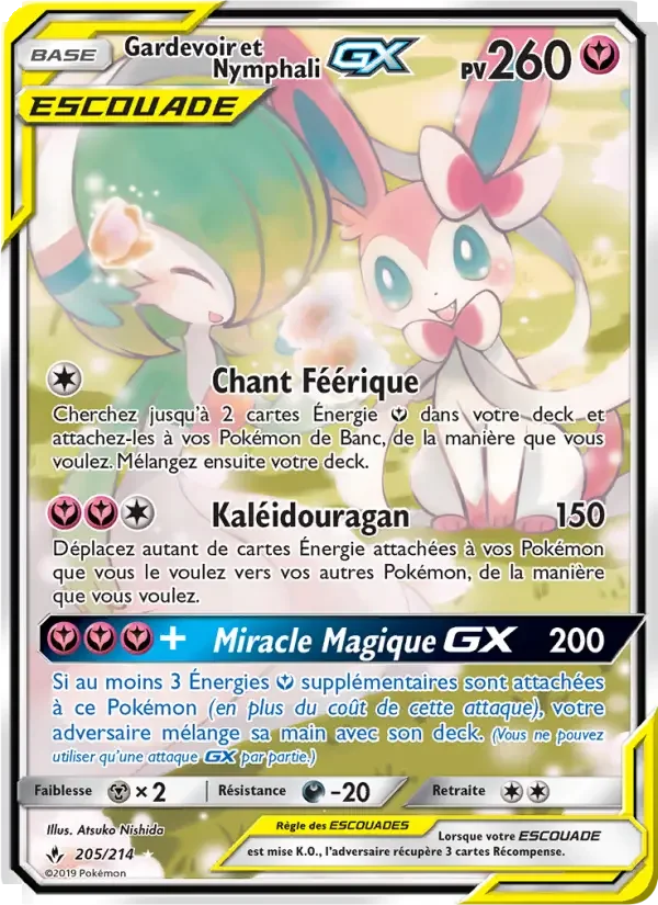 Carte Gardevoir et Nymphali GX