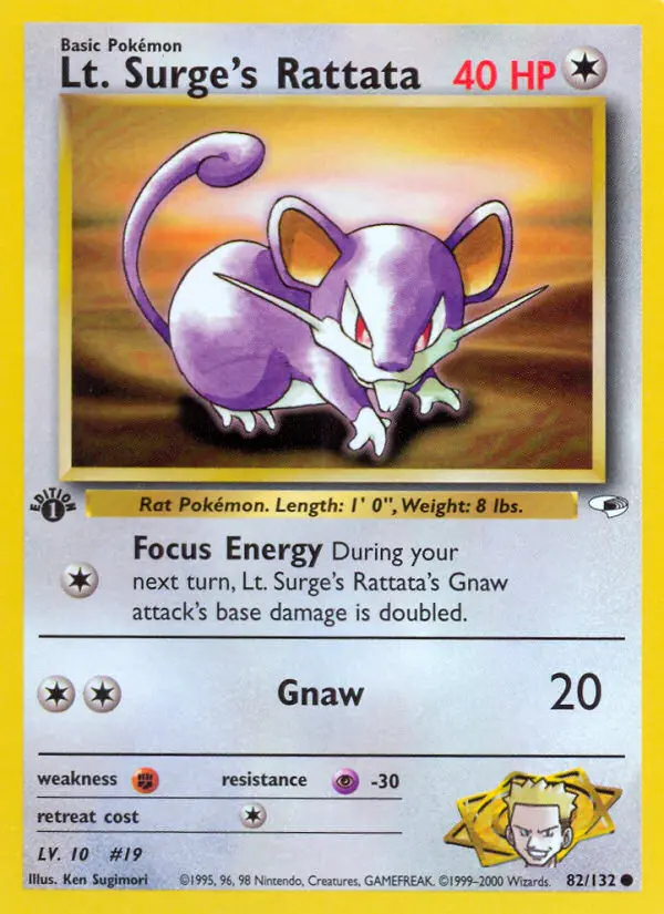 Carte Lt. Surge's Rattata
