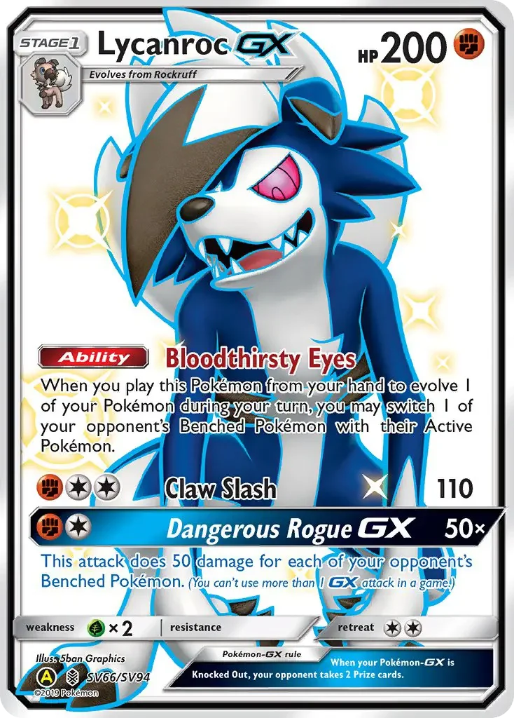 Carte Pokémon Lougaroc-GX — Destinées Occultes