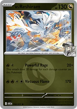 Carte Pokémon Reshiram de N — Héros Transcendants